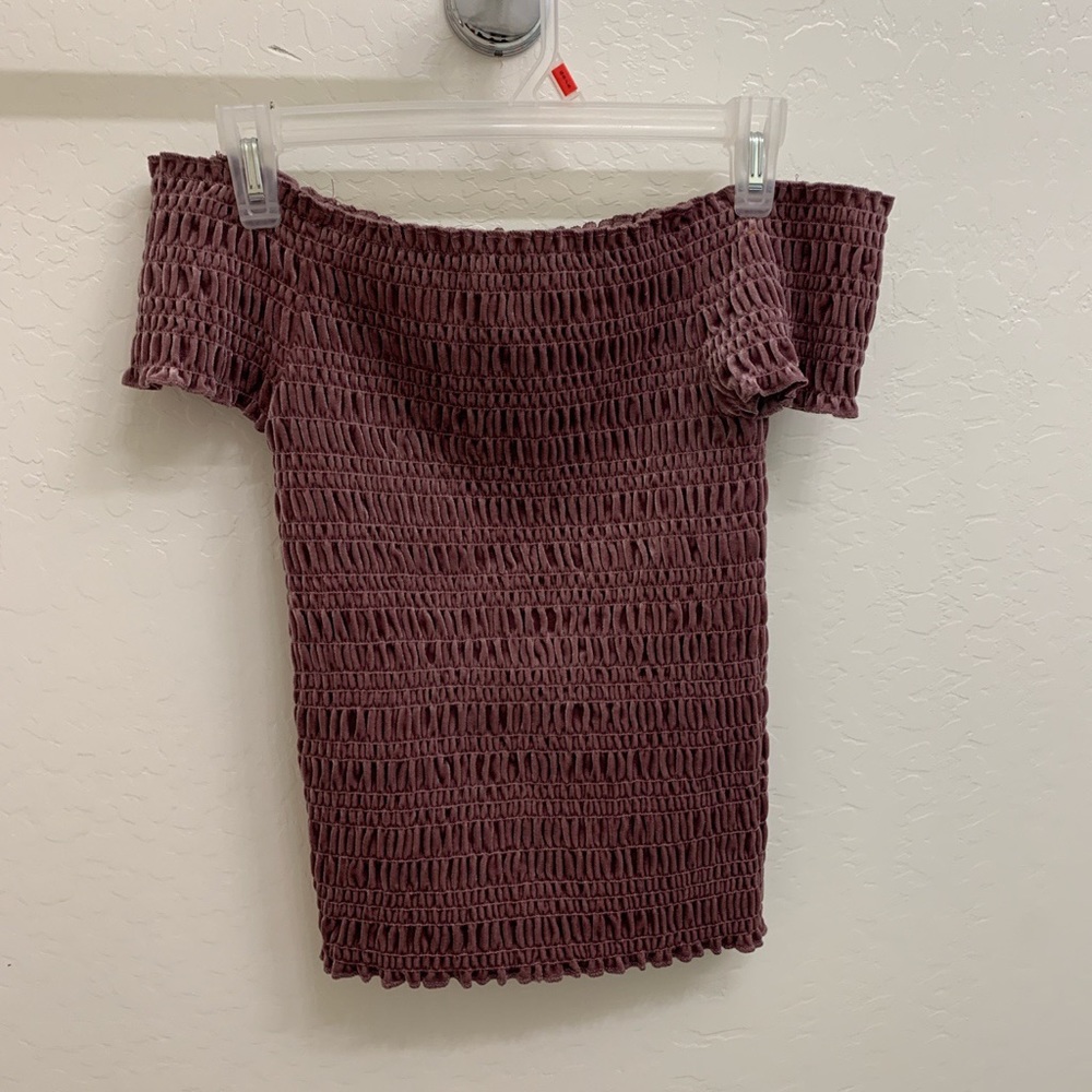 Velvet off the shoulder top